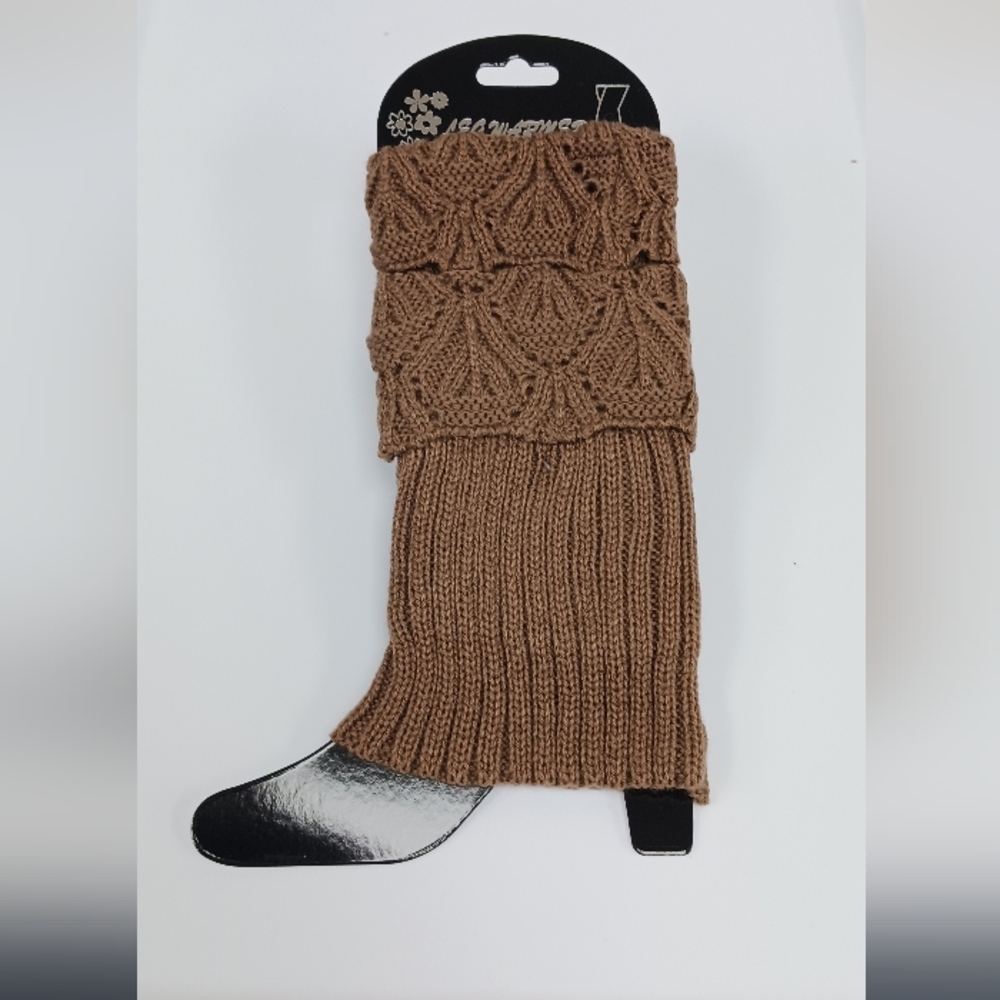 Cozy Blue Knit Leg Warmers